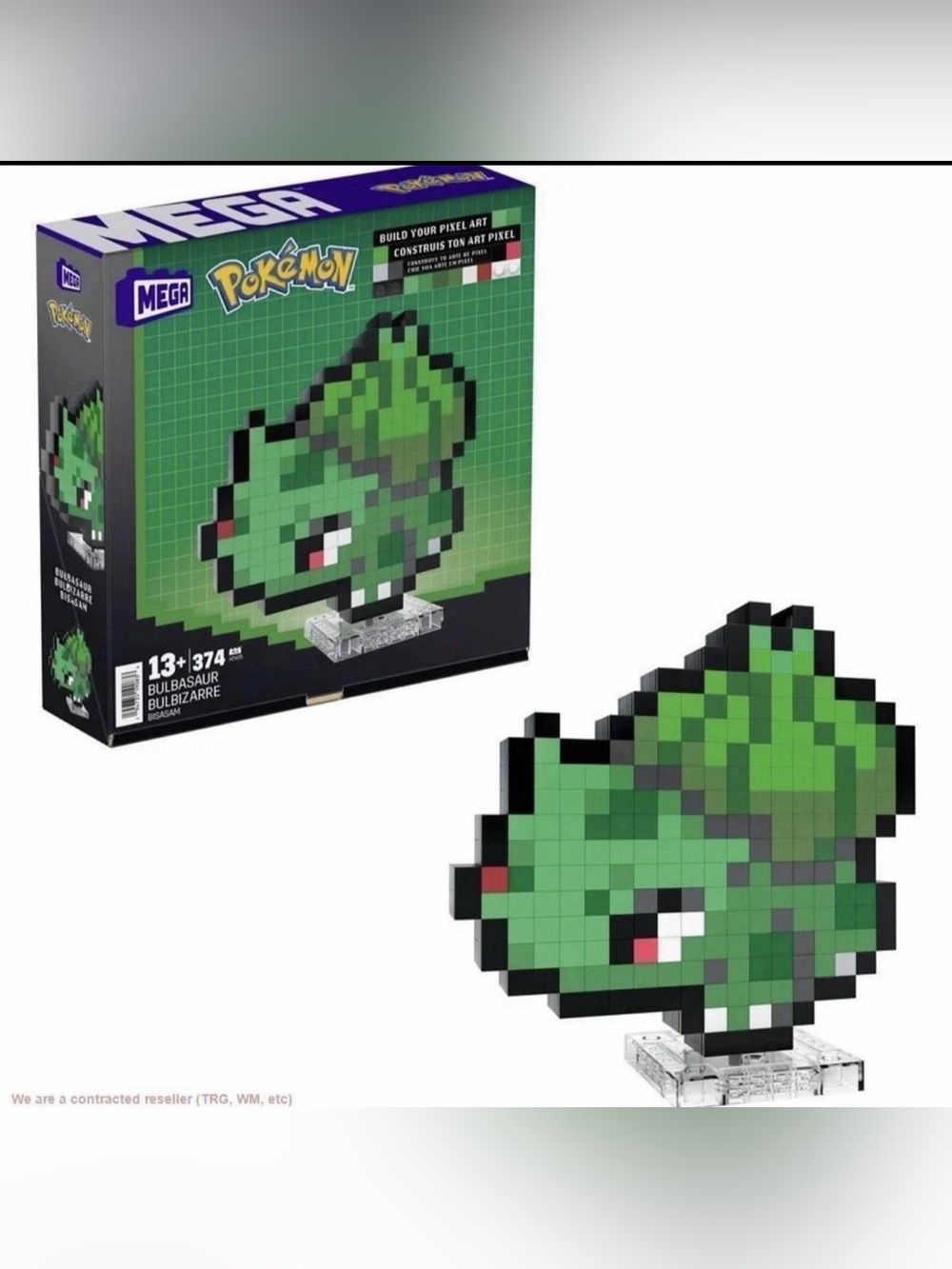 MEGA Pokémon Bulbasaur Pixel Art Building Set 374 pcs HTH75 w/ Display Stand New